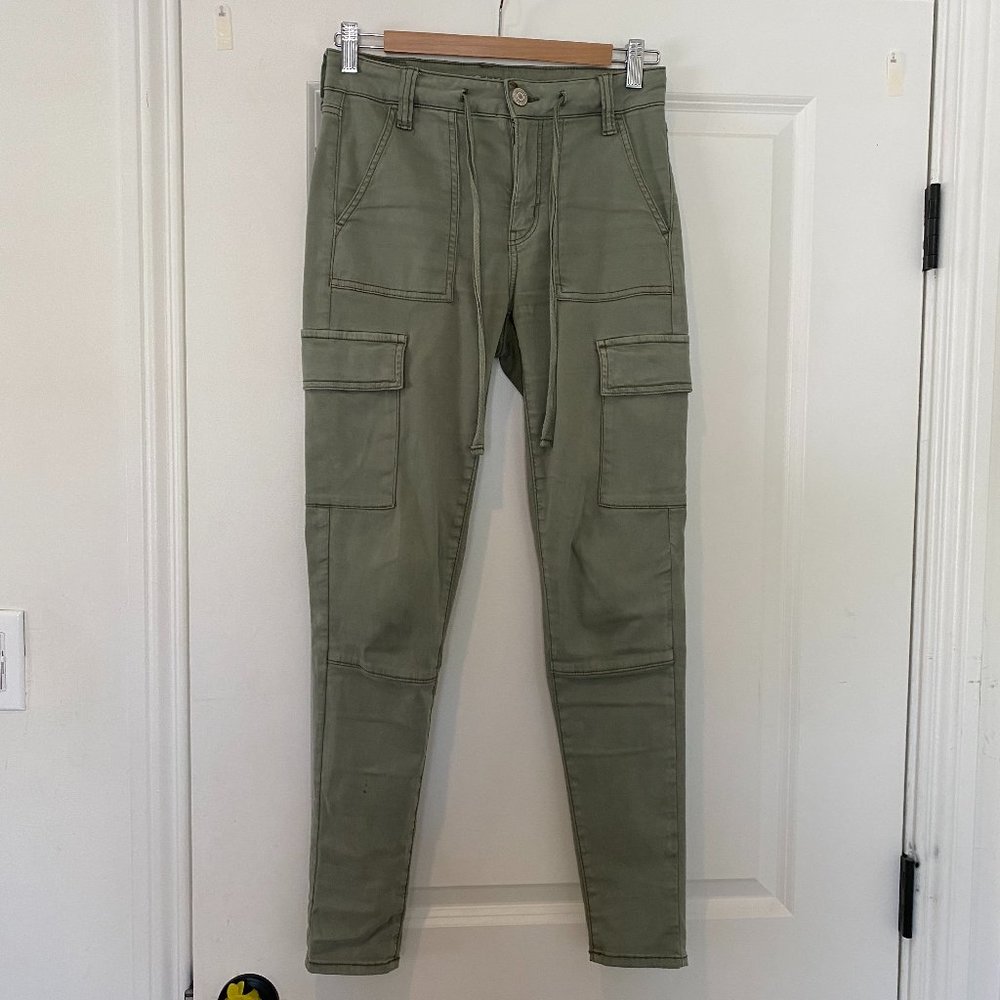 Light Olive Green Slim Fit Cargo Pants